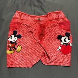 Evyfit Activewear Mickey Mouse fake jean shortd with butt scrunch